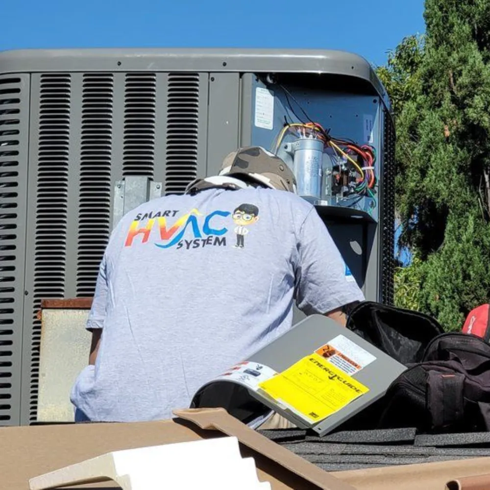 alt="Technician performing air conditioning repair palm springs"